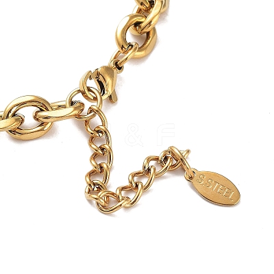 Ion Plating(IP) 304 Stainless Steel Rolo Chain Necklace NJEW-D045-01G-1