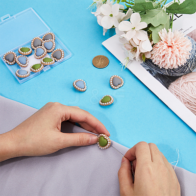 15Pcs 3 Colors Alloy Shank Buttons BUTT-GF0003-43-1