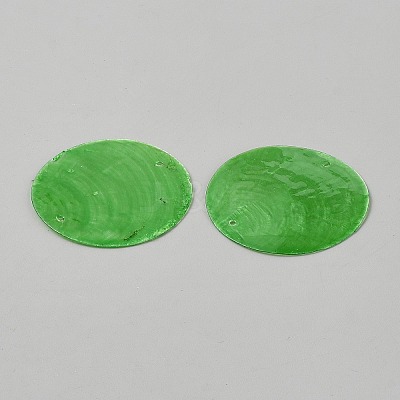 Natural Capiz Shell Pendants SHEL-WH20005-01B-1