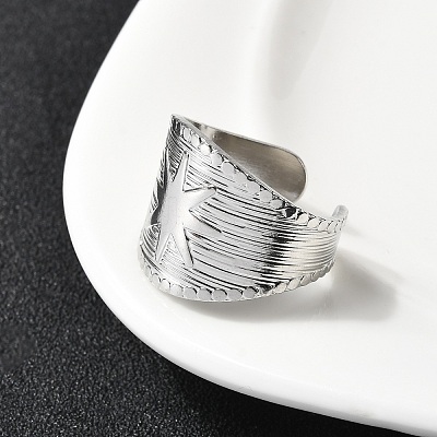 304 Stainless Steel Open Cuff Rings RJEW-H261-09P-1