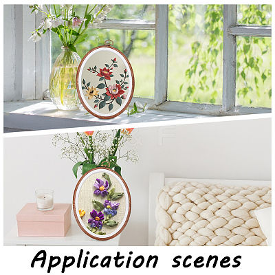 PP & PVC Plastic Imitation Wood Cross Stitch Embroidery Hoops DIY-WH20055-058B-02-1