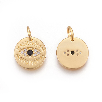 Brass Micro Pave Cubic Zirconia Charms KK-O118-16MG-1