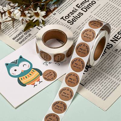 Self-Adhesive Kraft Paper Gift Tag Stickers DIY-G013-A20-1