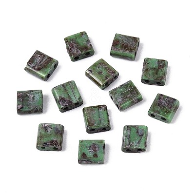 2-Hole Baking Paint Glass Seed Beads SEED-N009-03E-1