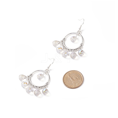 Glass Teardrop Chandelier Earrings EJEW-TA00116-1