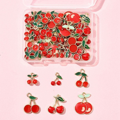 50Pcs 7 Styles Alloy Enamel Pendants ENAM-FS0003-19-1