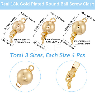 12Pcs 3 Style Round Brass Box Clasps KK-BBC0019-27-1