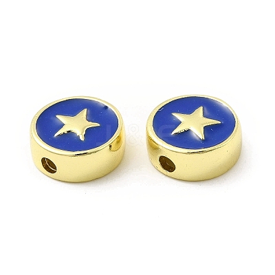 Brass Enamel Beads KK-E068-VB454-1-1