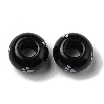 Printed Opaque Acrylic Beads SACR-D006-01B-1