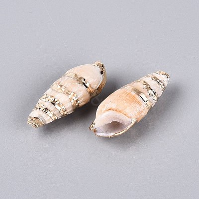 Electroplated Natural Shell Pendants BSHE-Q020-05-1