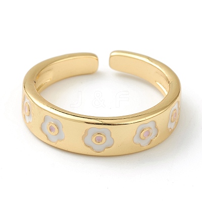 Brass Enamel Cuff Rings RJEW-H546-01-1
