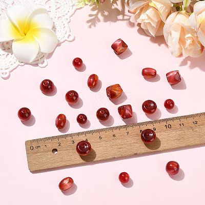 20Pcs 5 Styles Opaque Resin Beads RESI-FS0002-35-1