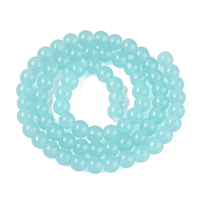 Imitation Jade Glass Beads Strands GLAA-T032-J6mm-06-1