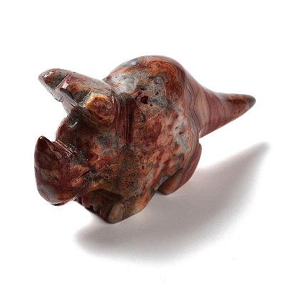 Natural Crazy Agate Carved Healing Rhinoceros Figurines DJEW-P016-01G-1