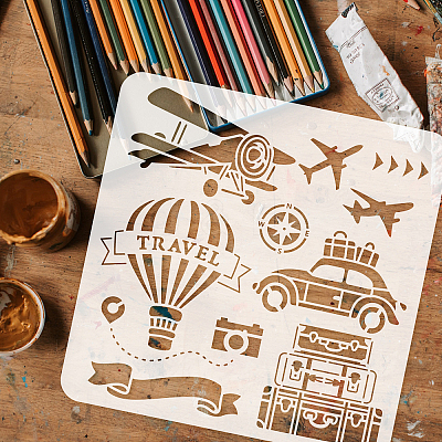 PET Hollow Out Drawing Painting Stencils DIY-WH0391-0127-1