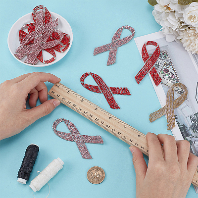 12Pcs 2 Colors Hot Glue & Rhinestone Sequin Patches PATC-FG0002-50-1