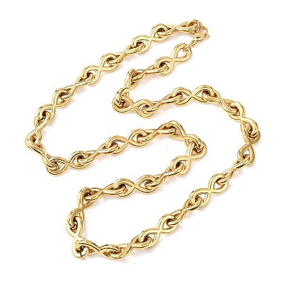 304 Stainless Steel Infinity Link Chain Necklaces for Women Men NJEW-F363-04G-1