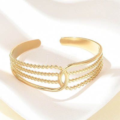 304 Stainless Steel Cuff Bangles for Women BJEW-B120-05G-02-1
