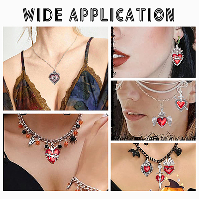 36Pcs 18 Styles Gothic Style Zinc Alloy Enamel Pendants ENAM-AR0001-94-1
