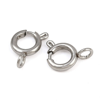 304 Stainless Steel Spring Ring Clasps STAS-B095-05C-P-1