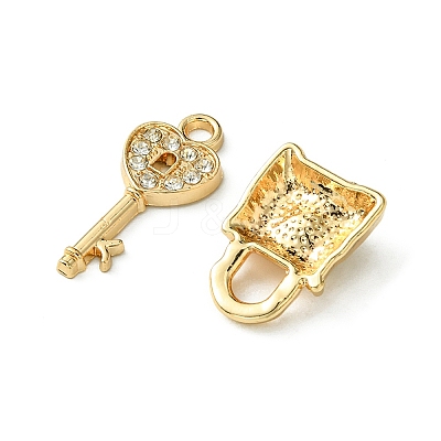 12Pcs 5 Styles Alloy Rhinestone Pendants FIND-FS0002-08-1