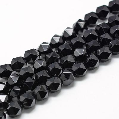 Natural Dyed & Heated Black Onyx Beads Strands G-R448-6mm-10-1