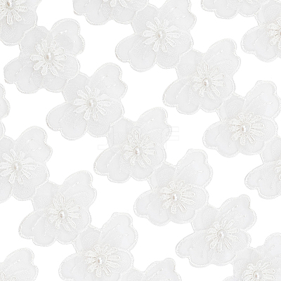 3 Yards Embroidery Flower Polyester Lace Trim OCOR-GF0002-53-1
