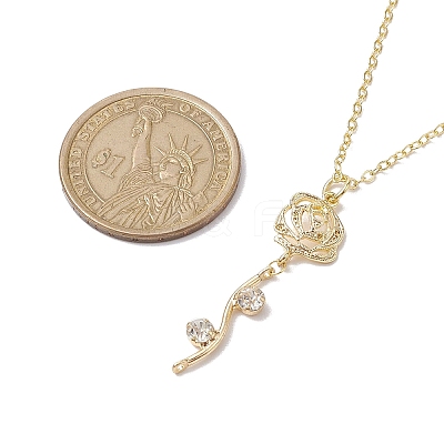 Brass Flower Pendant Necklace NJEW-JN04704-1