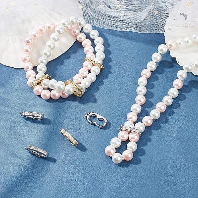 8Pcs 2 Colors Brass Peanut Twister Clasp KK-CA0003-05-1