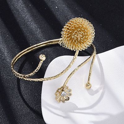 PincushionAlloy Arm Cuff Bangles for Girl Women AJEW-A063-01B-G-1