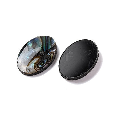 Natural Paua Shell Epoxy Resin Cabochons SSHEL-S279-01B-1