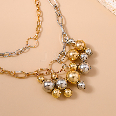 Alloy Round Beaded Tassel Double Layer Waist Belly Chains for Women FS-WGA8D7B-01-1