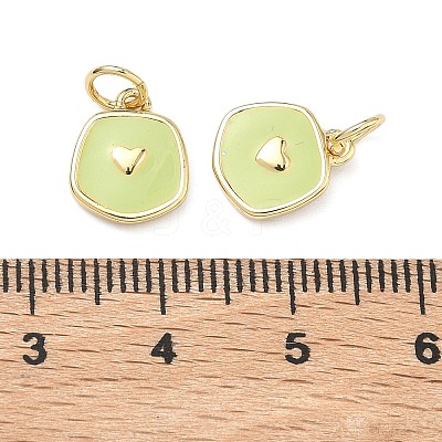 Brass Enamel Pendants KK-C251-36G-03-1