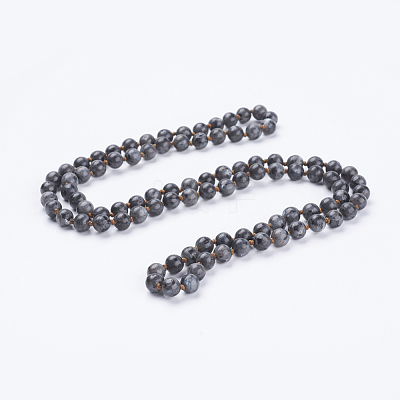 Natural Larvikite Beaded Necklaces NJEW-P202-36-A20-1