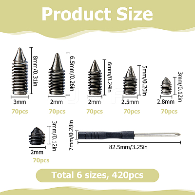 420Pcs Plain Carbon Steel Screw FIND-HS0002-26B-1
