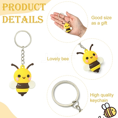DIY Bees Keychain Making Kits DIY-YW0012-49-1