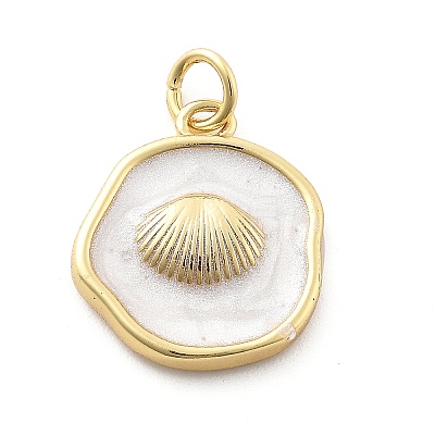 Ocean Theme Brass Enamel Pendants KK-Q029-01J-G-1