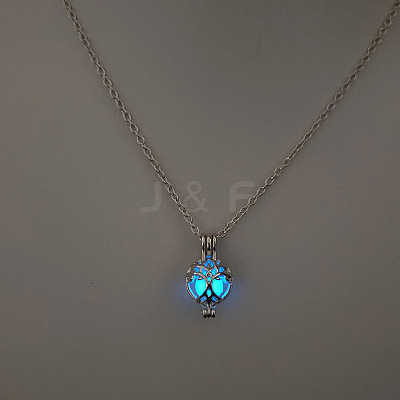 Alloy with Luminous Resin Bead Inside Pendant Necklaces for Women Men FS-WG4D5C2-29-1