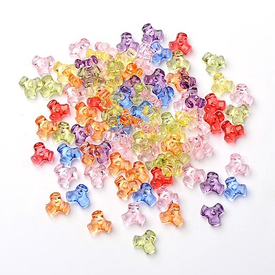 Transparent Acrylic Plastic Tri Beads for Christmas Ornaments Making PL699M-1