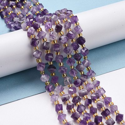 Natural Chevron Amethyst Beads Strands G-P463-13-1