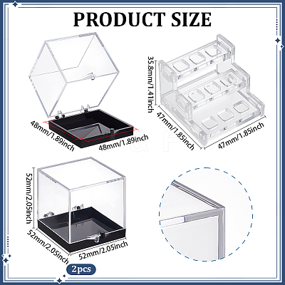 3-Tier Transparent Acrylic Display Case Mineral Crystal Boxes CON-WH0112-009B-1