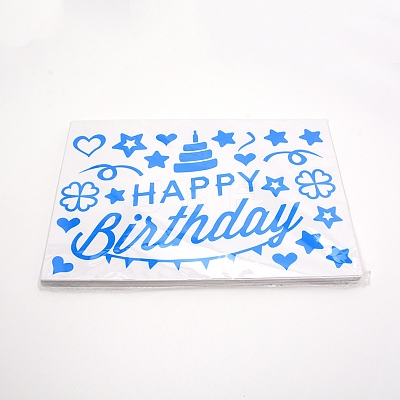 Waterproof PVC Happy Birthday Theme Self Adhesive Sticker DIY-WH0209-44B-1
