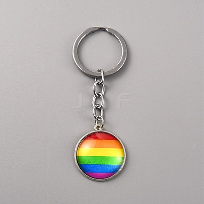 Glass Keychain KEYC-WH0024-18P-02-1
