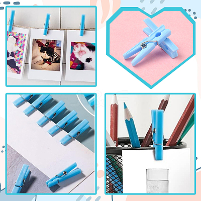 100Pcs DIY Wood Photo Paper Craft Clips AJEW-SP0003-42B-1