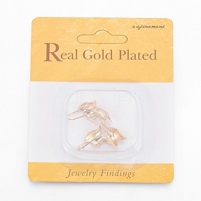 Brass Earring Hooks X-KK-R058-147G-1