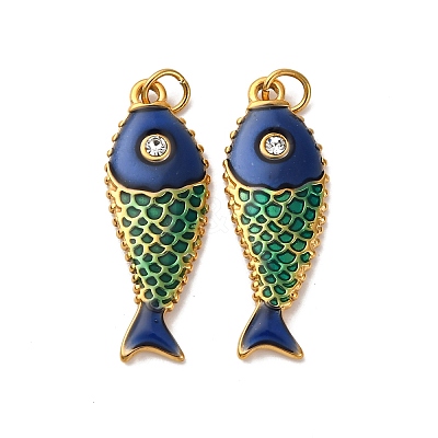 304 Stainless Steel Enamel Pendants STAS-H475-07G-1