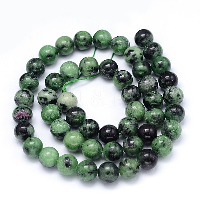 Round Natural Ruby in Zoisite Bead Strands X-G-F222-11-6mm-1