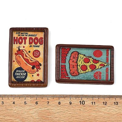 Fast Food Opaque Resin Cabochons X-RESI-C078-01-1