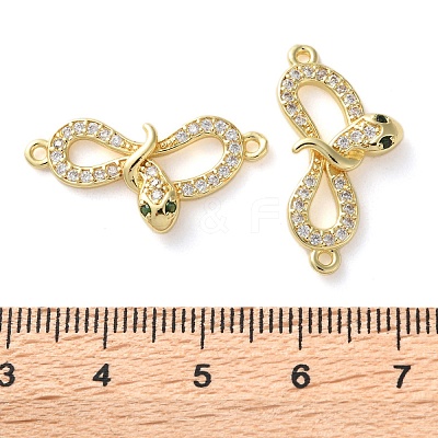 Rack Plating Brass Micro Pave Cubic Zirconia Infinity Snake Connector Charms KK-C084-10B-G-1