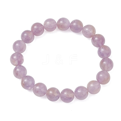 Natural Amethyst Round Beads Stretch Bracelets for Women BJEW-JB12127-02-1